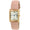 Women's Tank Watch Roman Dial Pink Suede Leather Strap