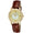 Women's Brown Watch 34mm Crystal Bezel Leather Strap