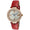 Women's 38mm Red Watch Crystal Bezel Leather Strap