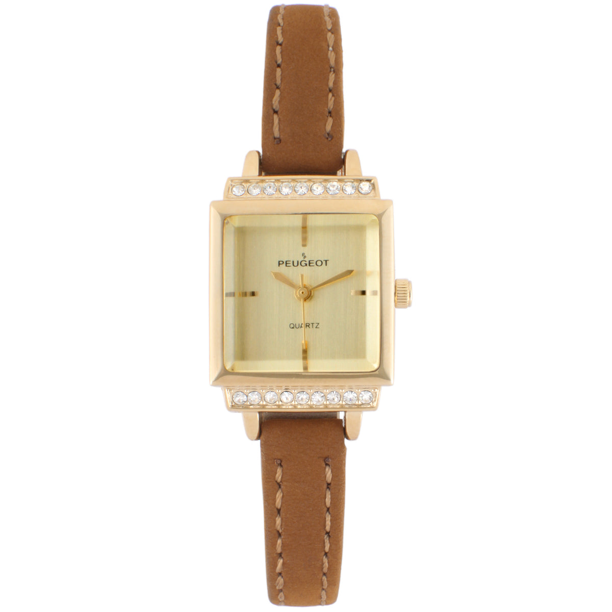 Elegant Tan Watch with Crystal Accents Time and Tru Women main image 2
