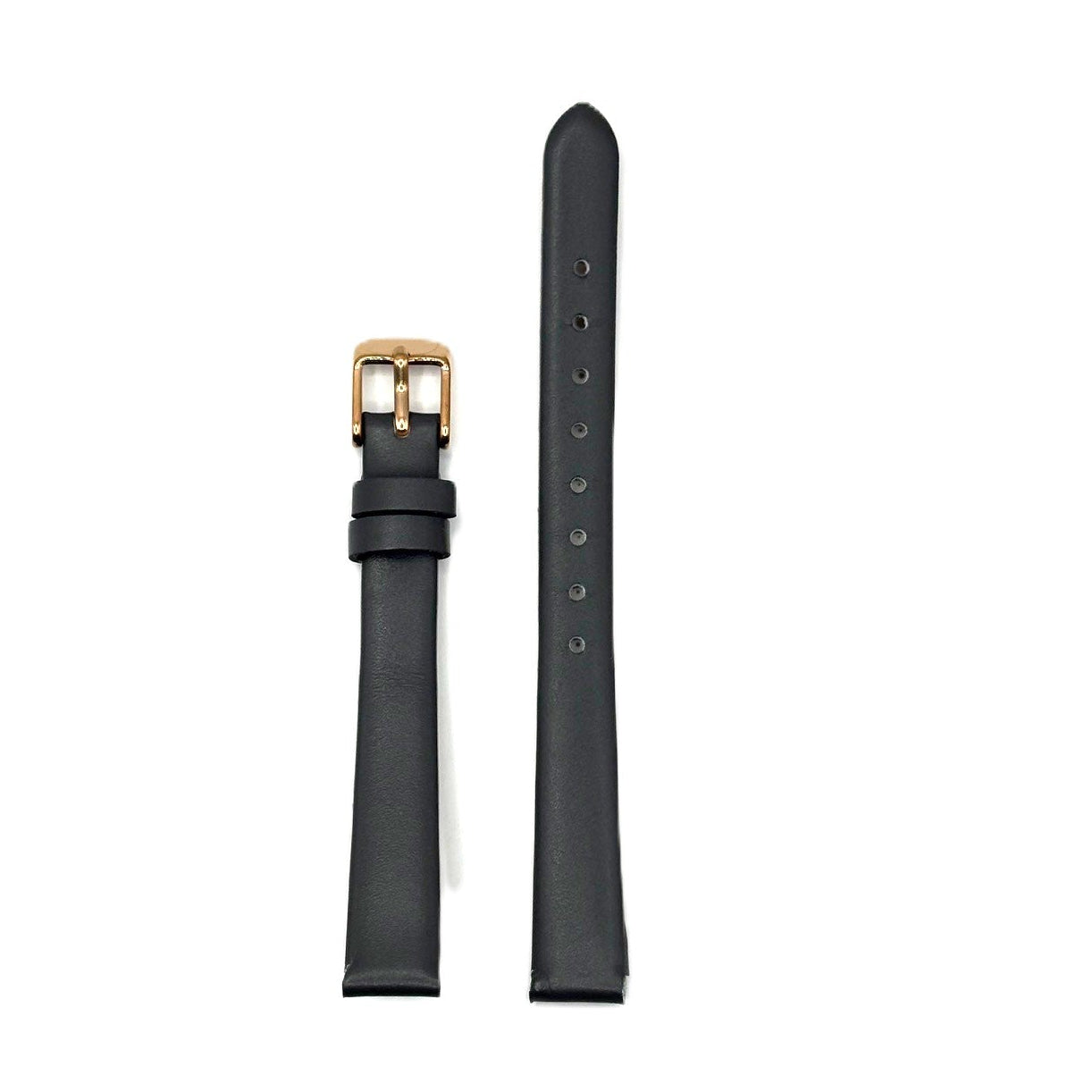 Women's Grey Smooth Leather Strap- Rose-Gold Buckle | 12MM