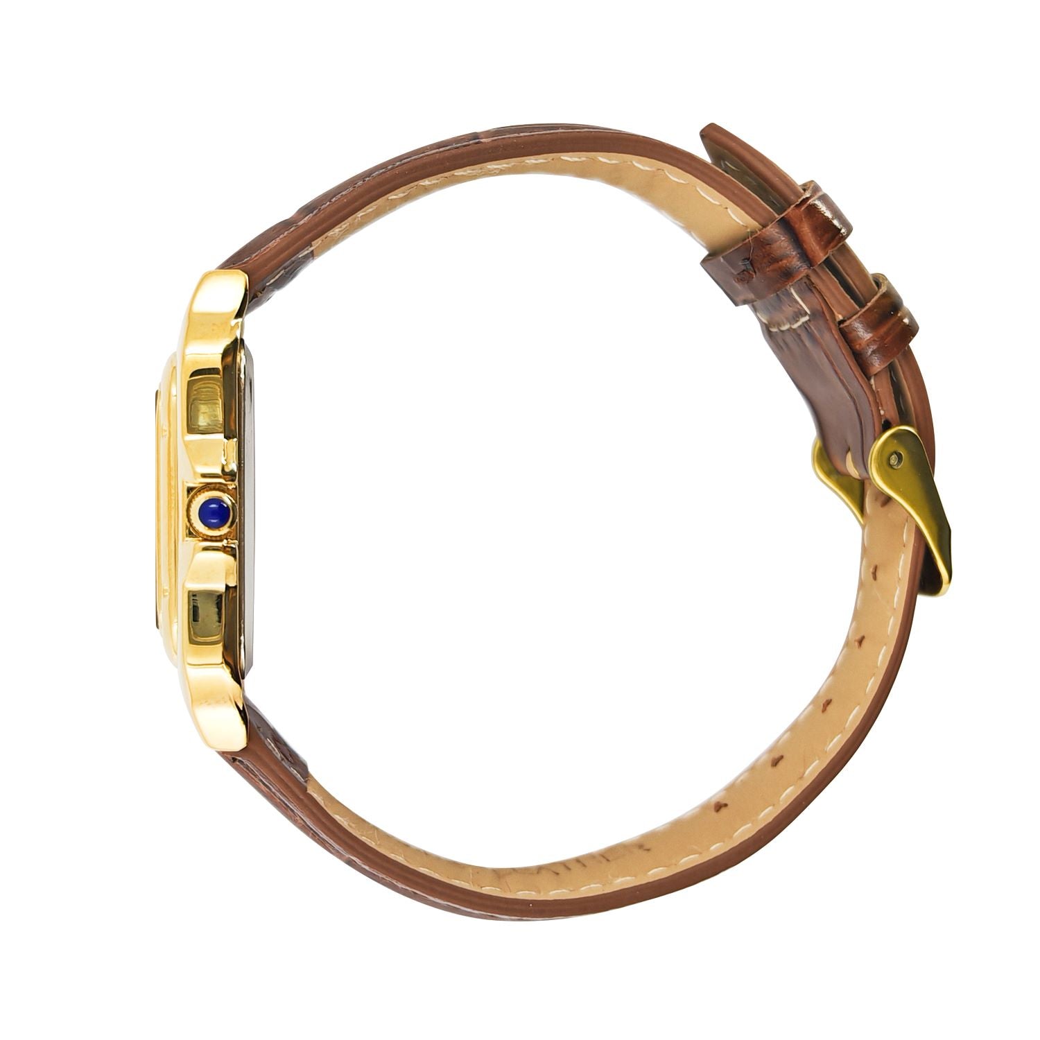 Peugeot Women's 14K Gold-Plated 36mm Tank Shape Brown