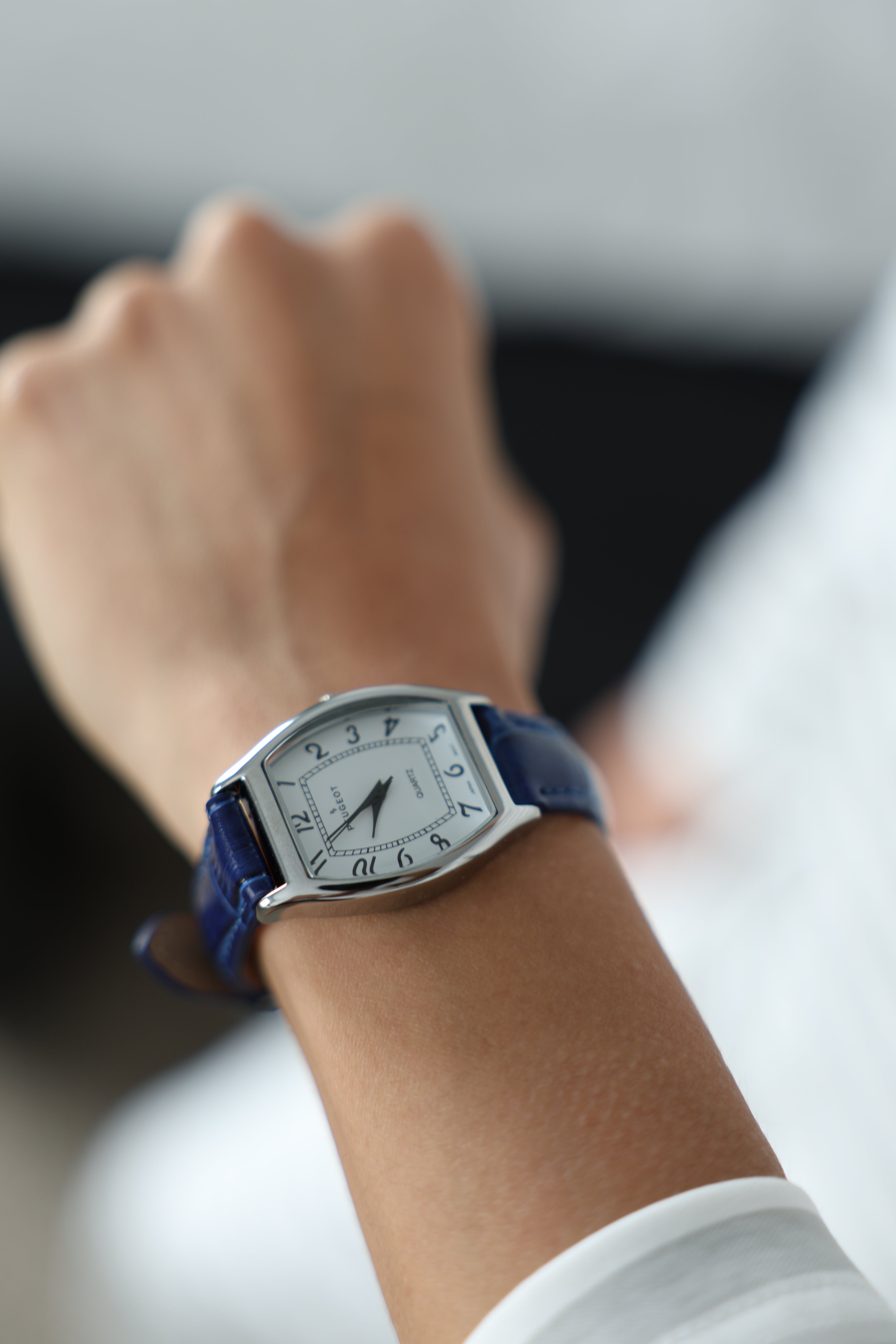 Women's 26 x 32mm Cushion Shape Watch with Blue Leather Band