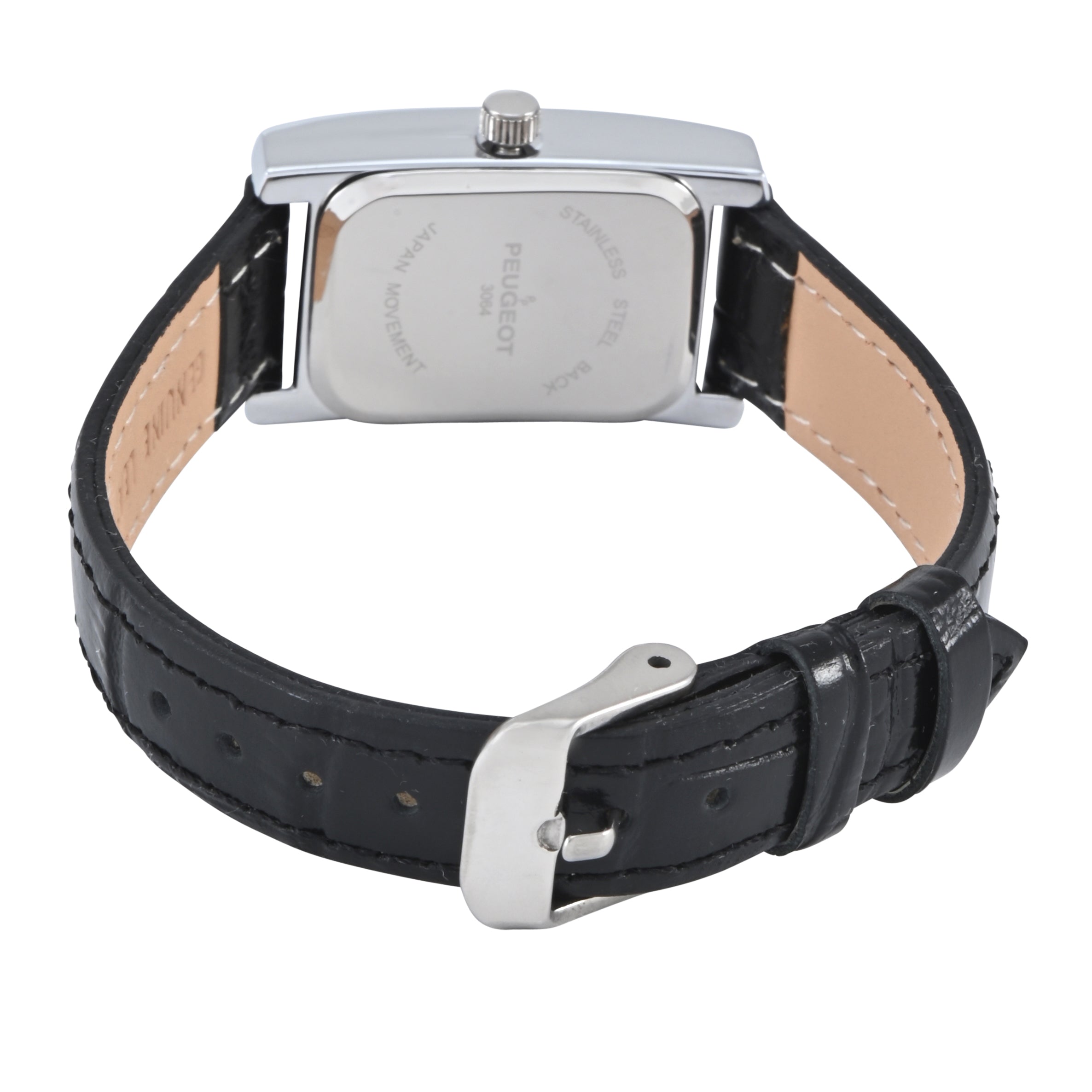 Women's Contour Tank Shape Case Black Watch with Roman Numerals