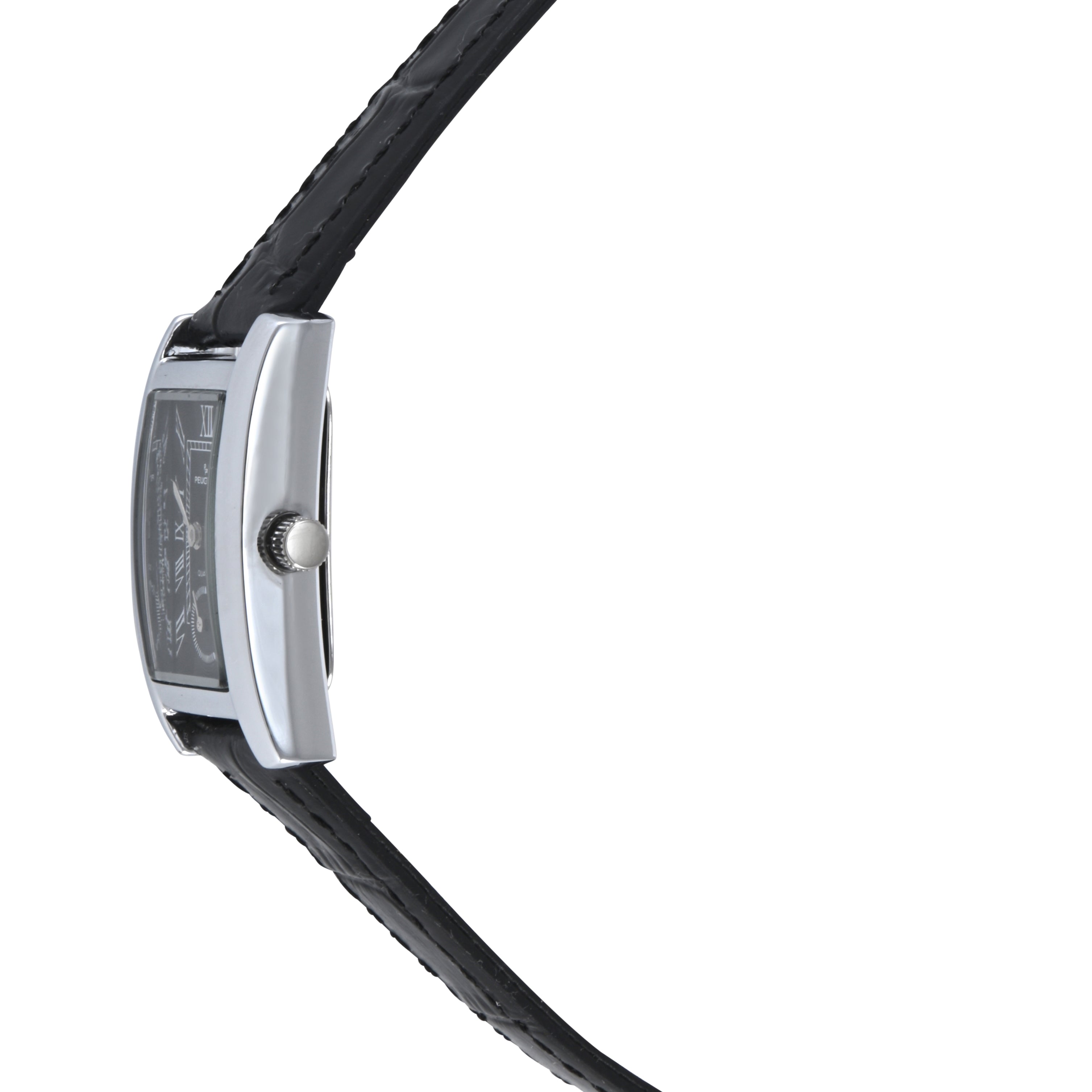 Women's Contour Tank Shape Case Black Watch with Roman Numerals