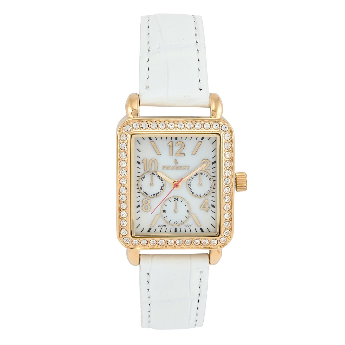 womens gold dress watch Peugeot Women's Fashion 35x30mm 14K Plated Square with European Crystal Bezel For everything from your V. Chapman Jules Turtleneck Color:Windsor Wine CROSS TOP