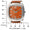 Women's Orange Boyfriend Watch 40mm Crystal Bezel Leather Strap