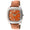 Women's Orange Boyfriend Watch 40mm Crystal Bezel Leather Strap