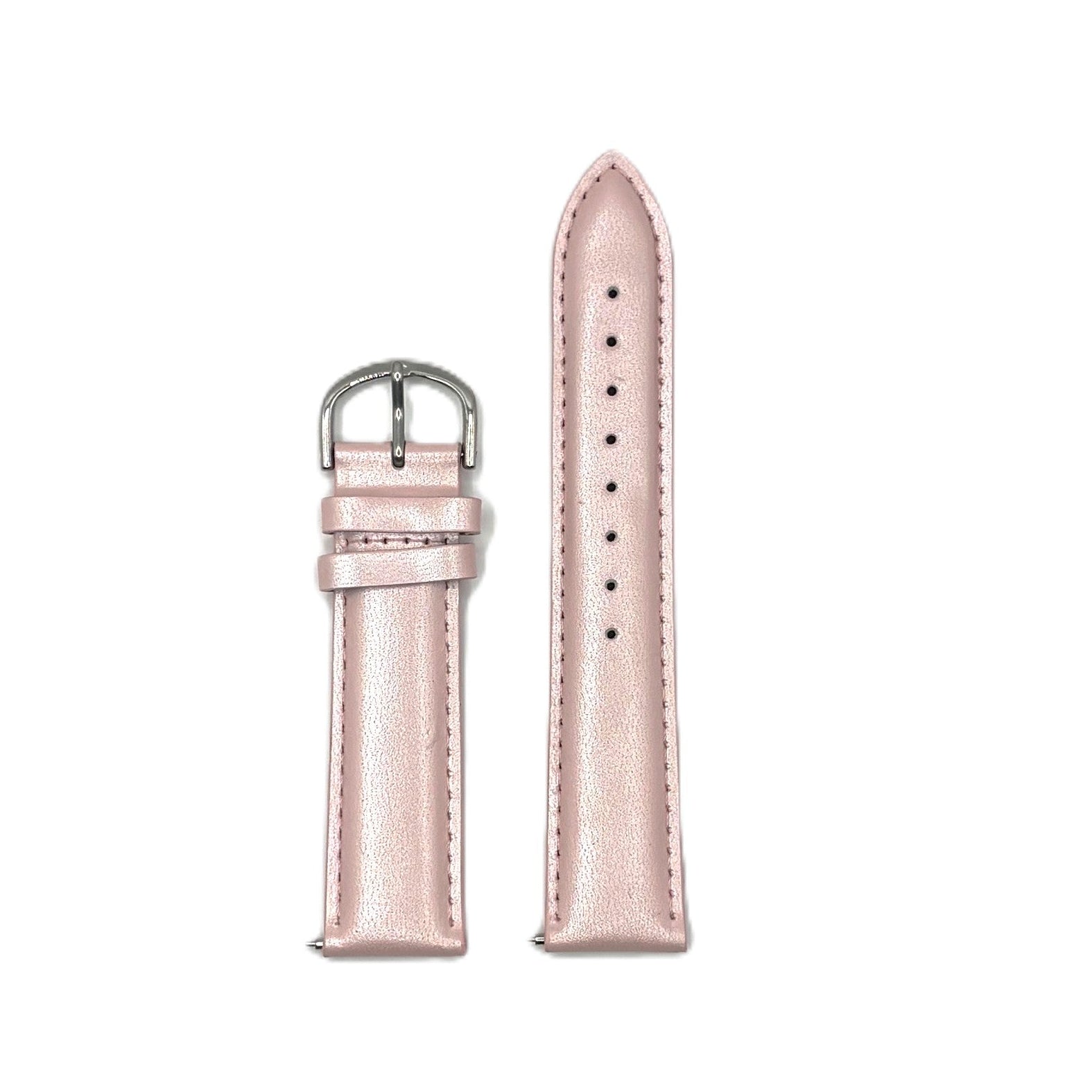 Women's Pink Smooth Leather Strap- Silver Buckle | 20MM