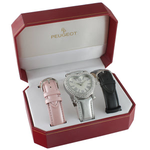 Women's Heart Shaped Interchangeable Crystal Set Watch