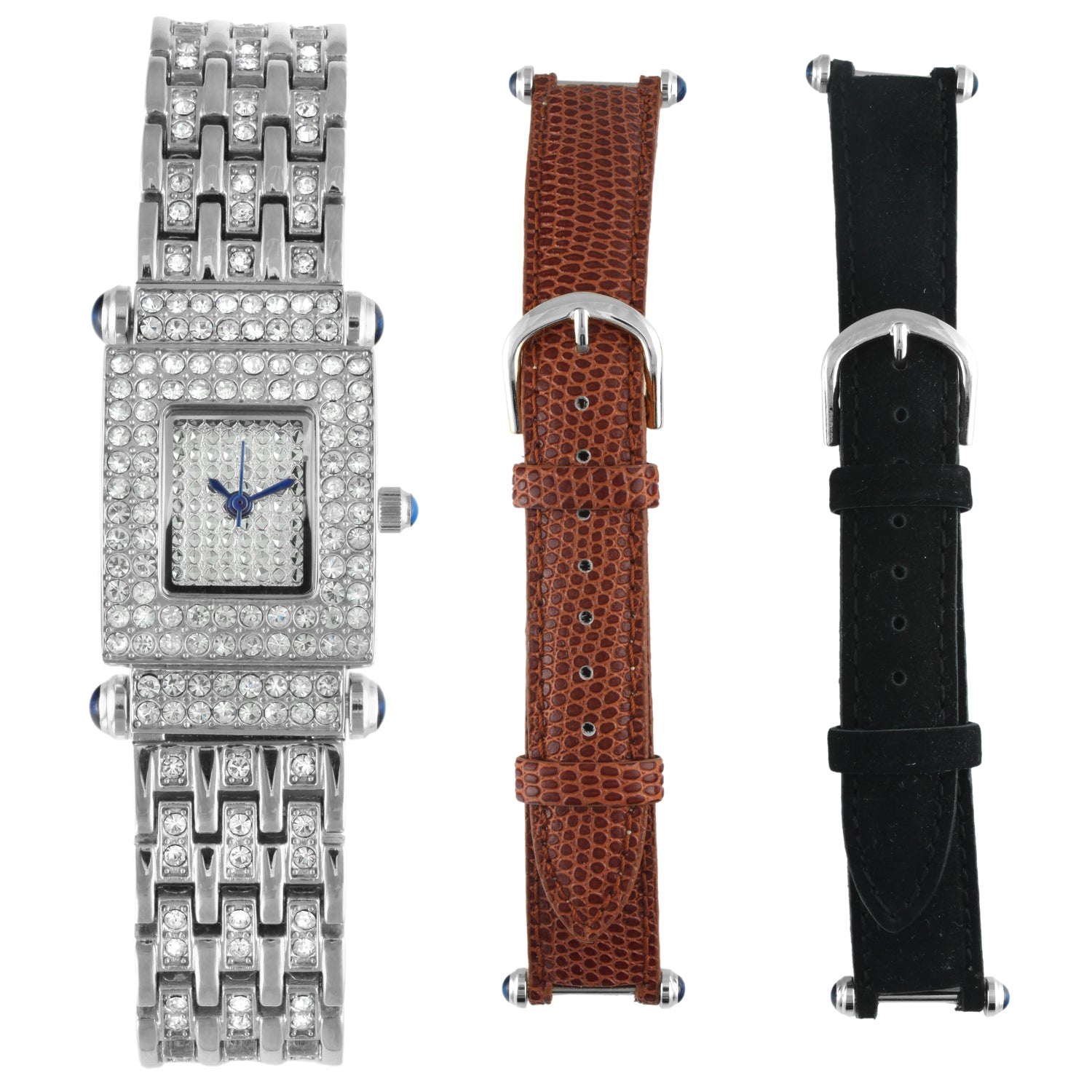 Women's Interchangeable Strap Crystal Pave Dial Gift Set - Peugeot Watches