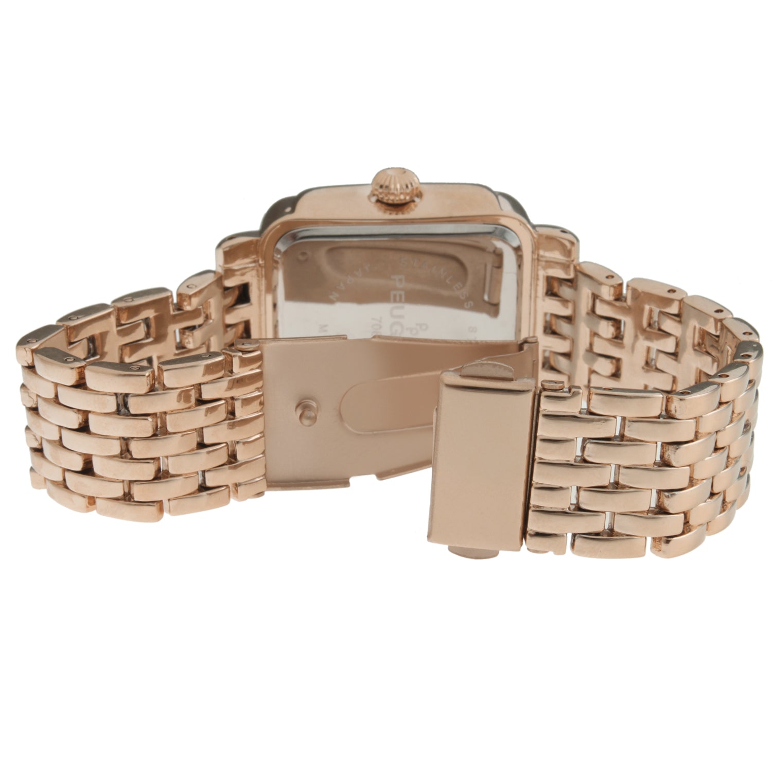 Women's 36X30mm Rose Gold Tank Bracelet Watch Panther Link Bracelet
