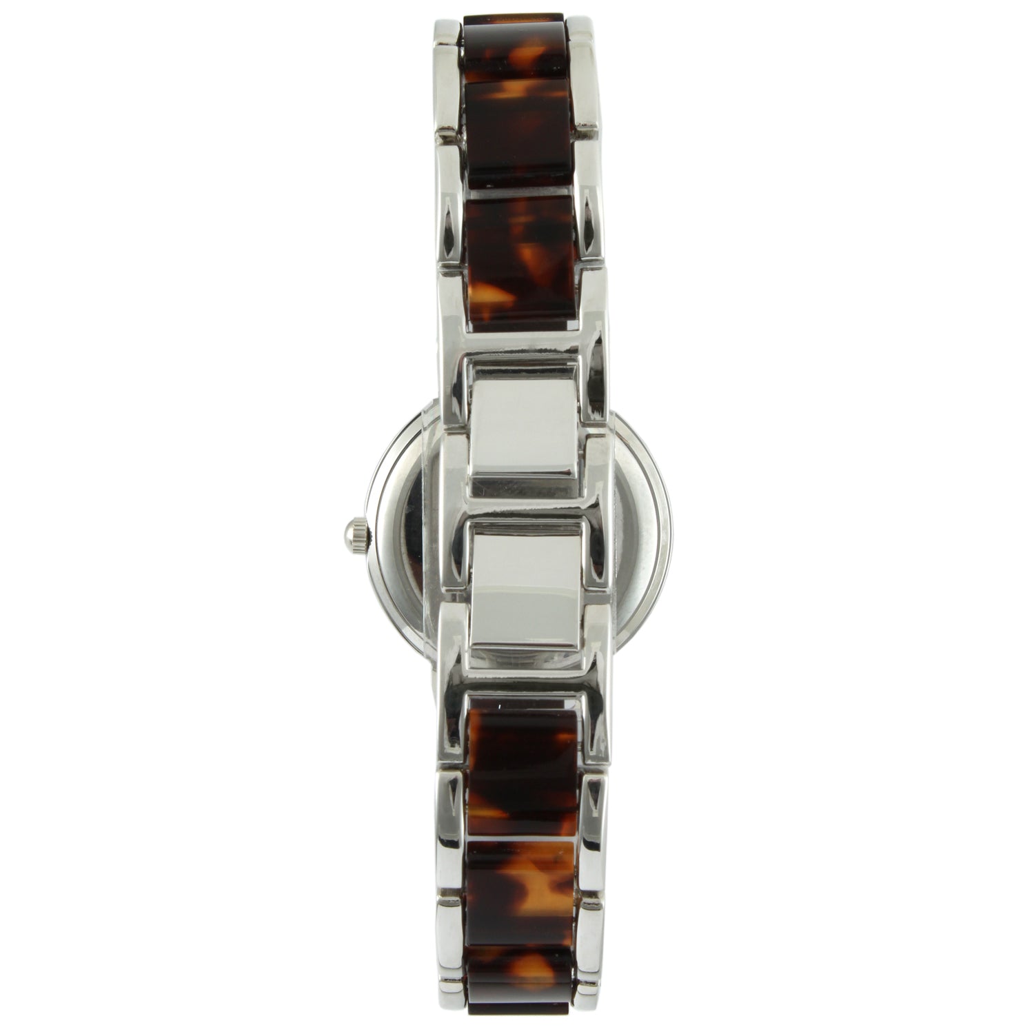 Women's Round Crystal Metal Dress Watch with Acrylic Link Bracelet