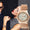 Women's Rose Gold 40mm Multi-Function Watch with Crystal Bezel
