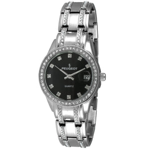 Womens Luxury Status Silver Swarovski Crystal Bracelet Watch