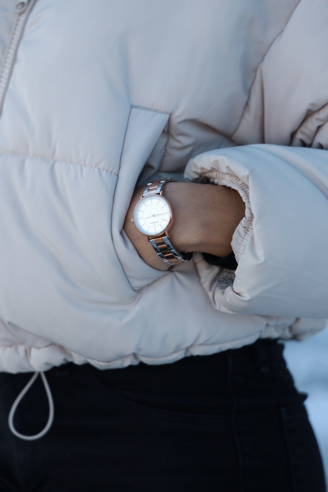 Women's Two Tone Watch 30mm Sleek Stainless Steel Bracelet