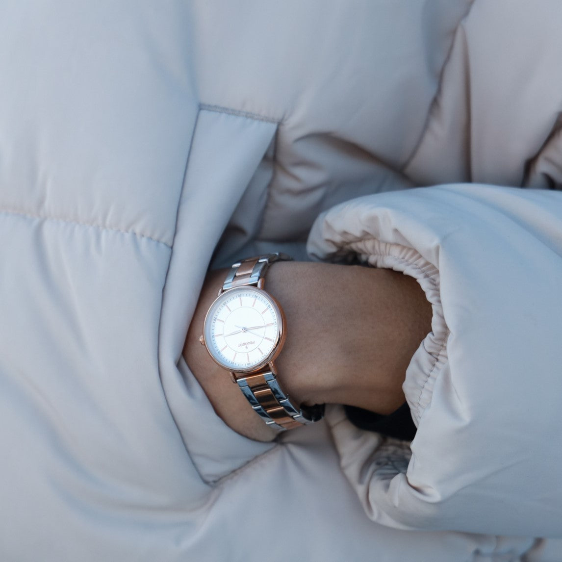 Women's Two Tone Watch 30mm Sleek Stainless Steel Bracelet