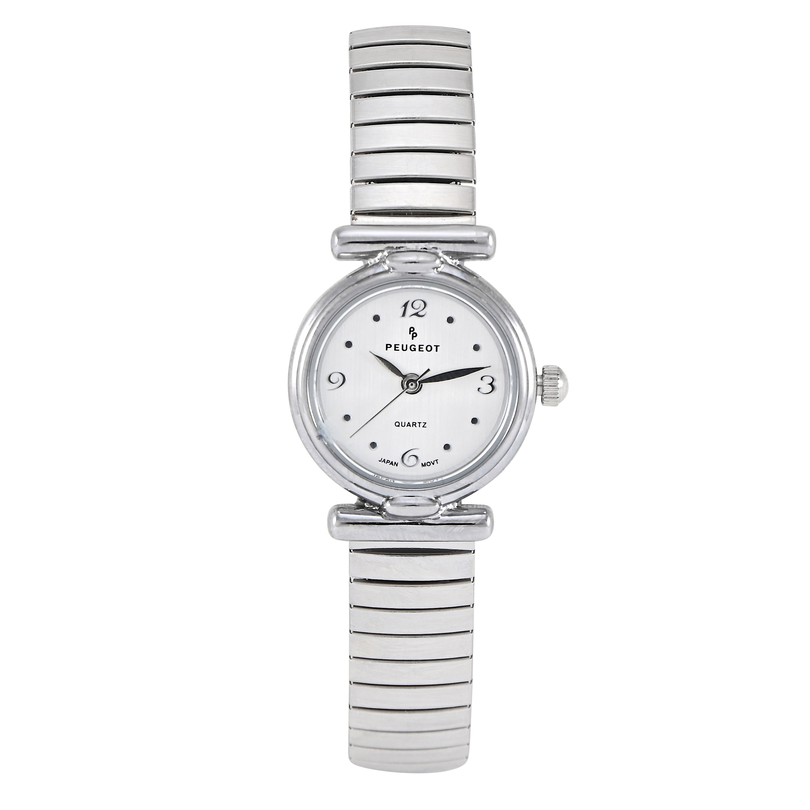 Women's Silver Round 25mm Easy-Read Expansion Bracelet Watch
