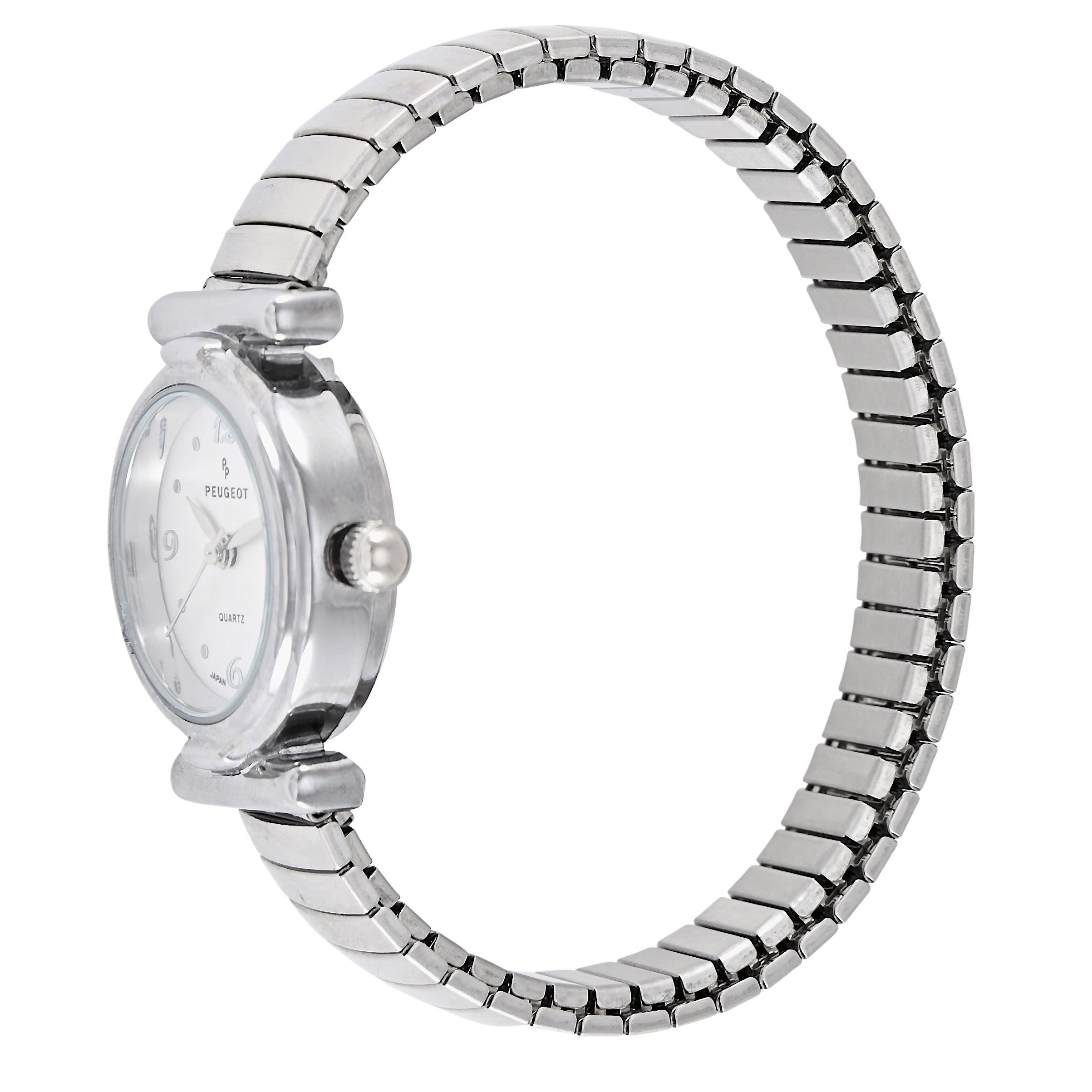 Women's Silver Round 25mm Easy-Read Expansion Bracelet Watch