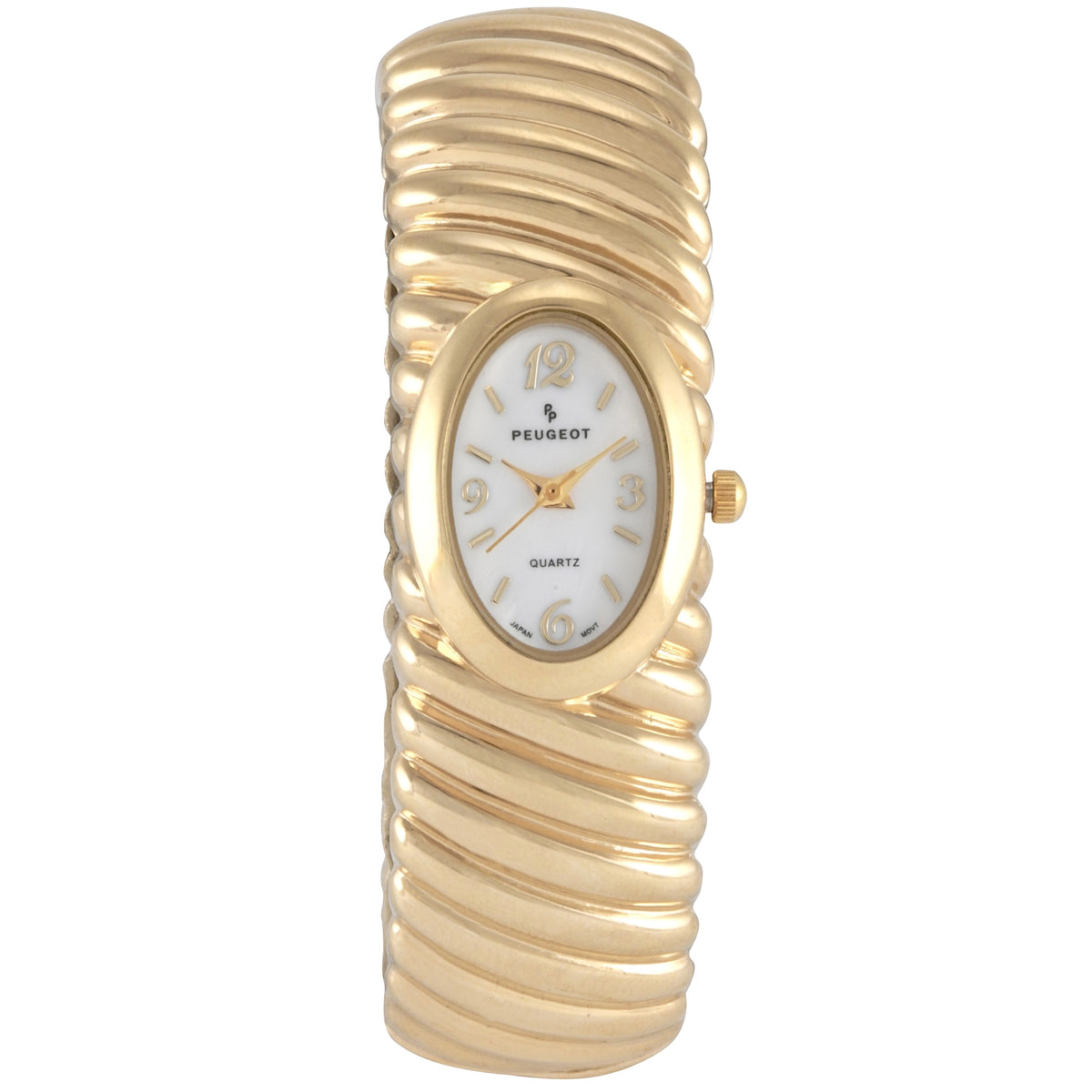 Vintage EXACTLY Swiss Quartz Gold Tone Bangle Bracelet Watch AVAILABLE – Rare Courrēges Paris Swiss Made Gold Beaded link  main image 2