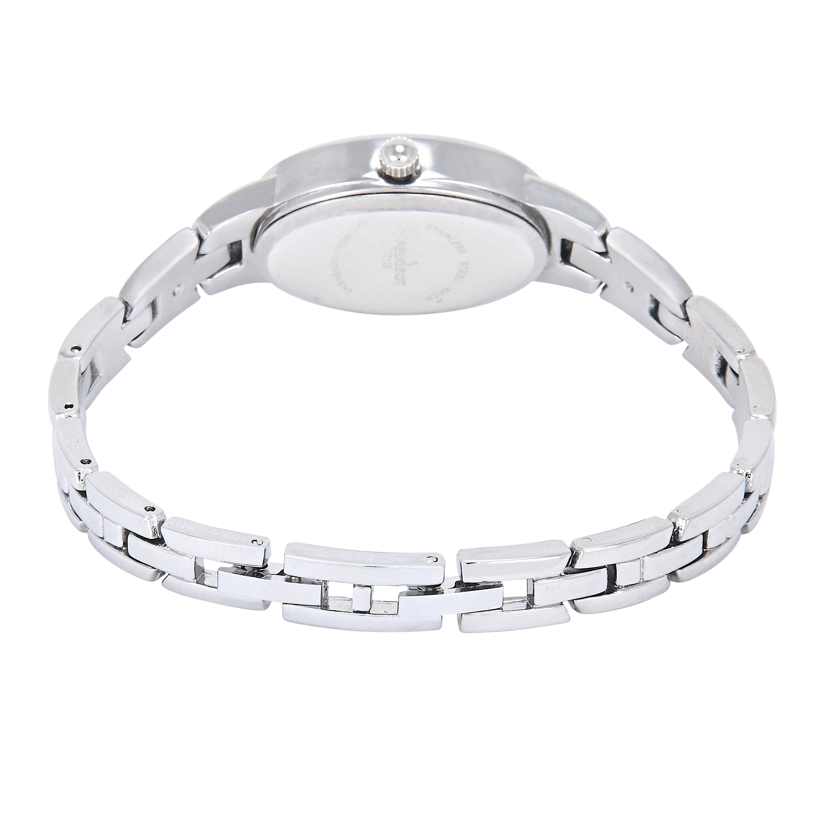 Women's Silver 30x25mm Oval Dial Link Bracelet Watch