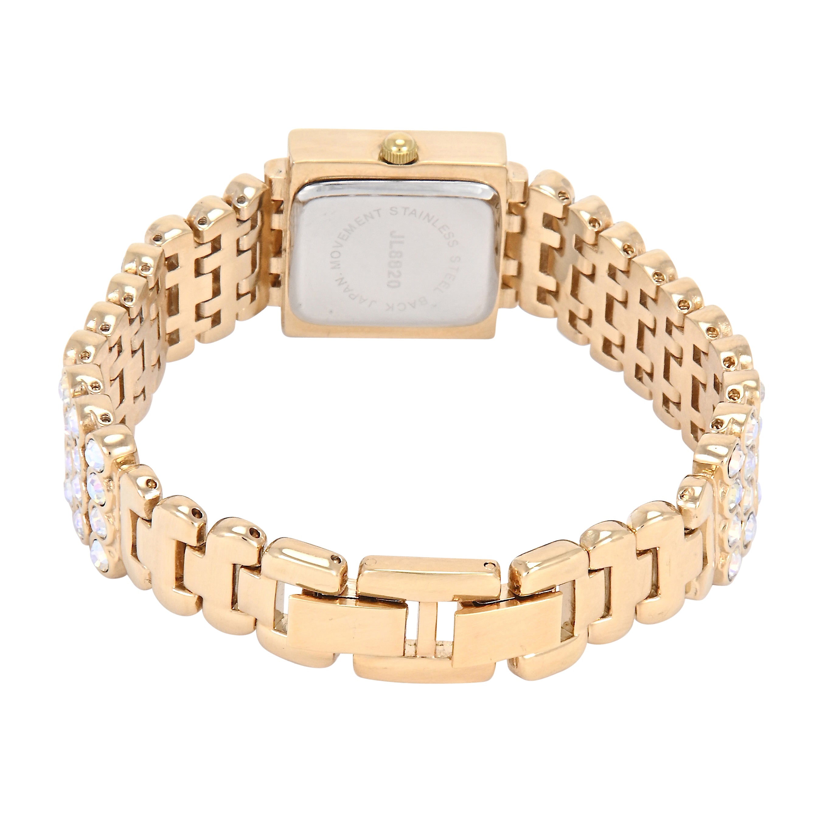 Women's 14K Gold-Plated Jeweled Watch with Four Strands of Genuine Swarovski Crystals