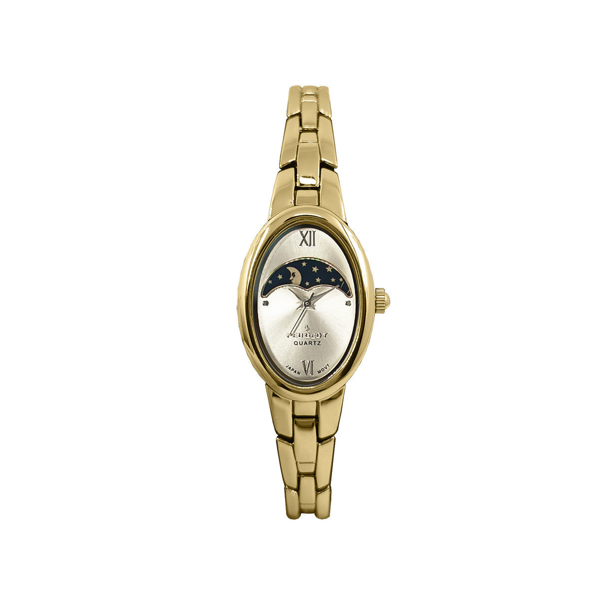 Gorgeous Tavannes Eclipse Gold Plated Women\'s Moonphase Bracelet Watch Eclipse Ladies Adult Blue Dial Tank Watch - Walmart.com main image 3