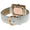 Women's Couture Crystal Gold Watch Tank shape with White Leather Strap