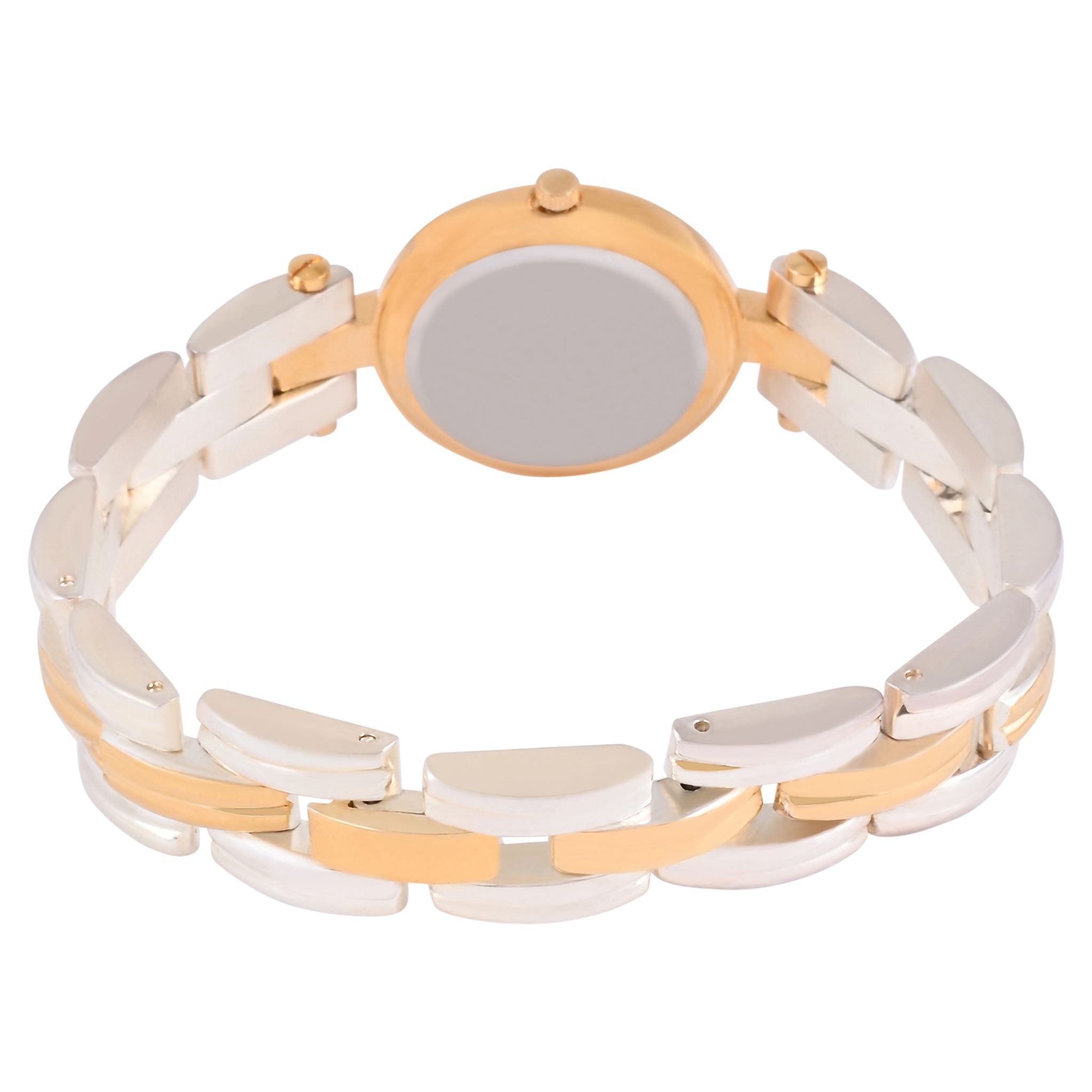 Womens  25mm Two-Tone Round 14K Gold-Plated Fluted Bezel Watch