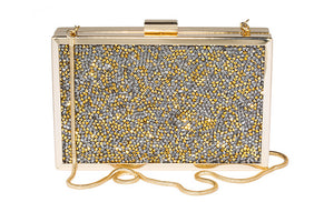 Women's Gold Glitter Disco Clutch Bag