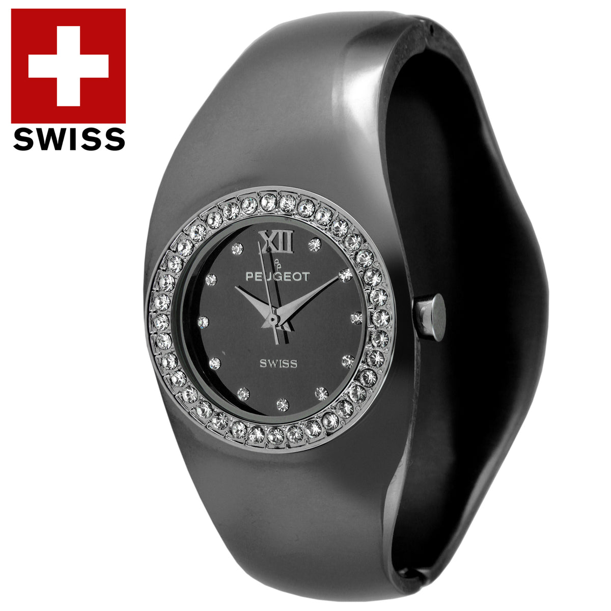 Black Tone Crystal Bracelet Watch Womens Stunning Trendy Fashion Glitz Bezel NWT Luxury Melissa Lady Women main image 2
