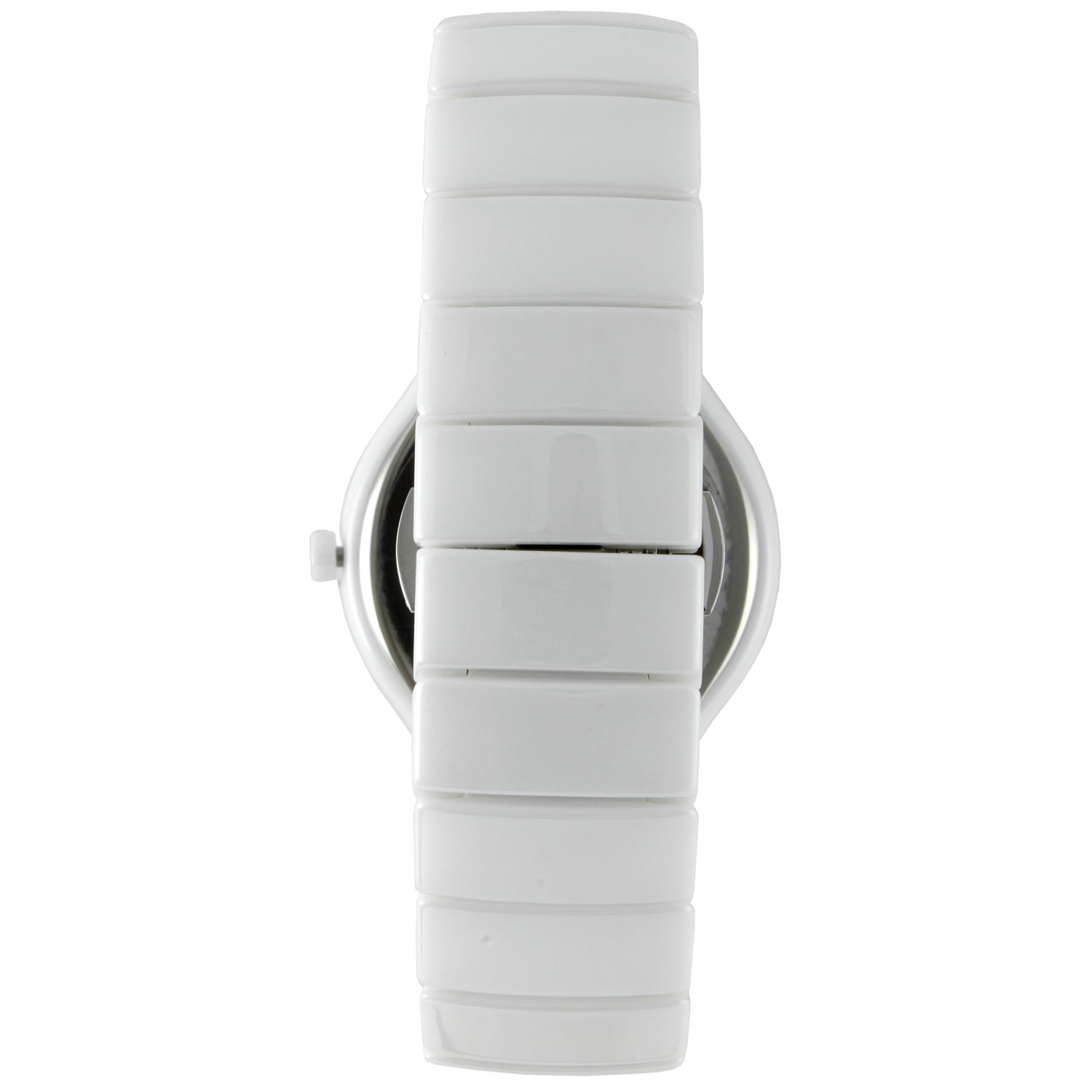 Women's Swiss Round 40mm Ceramic Bracelet Watch with Crystal Numerals