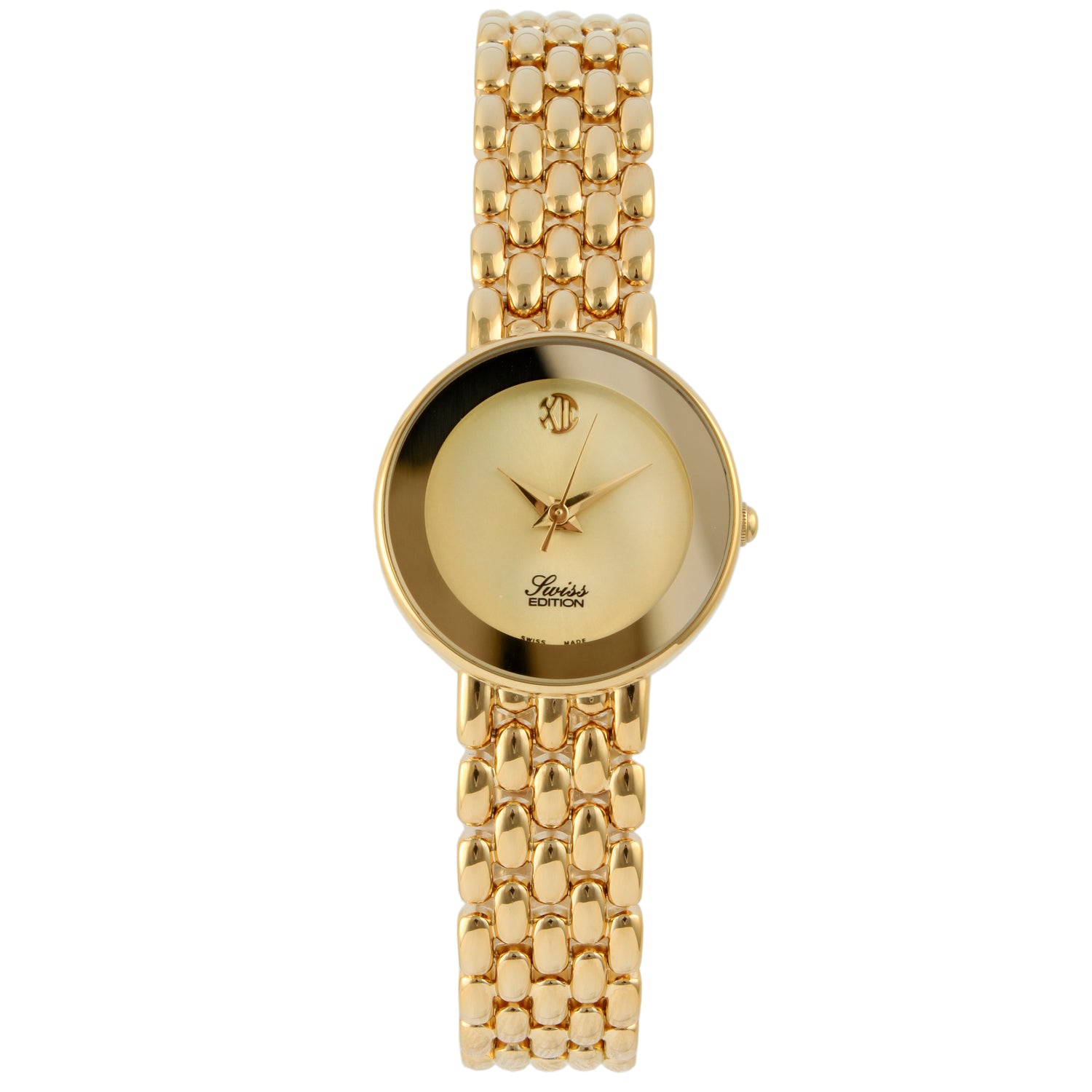 Swiss Edition Women's 23K Gold-Plated Champagne Dial Bracelet Watch