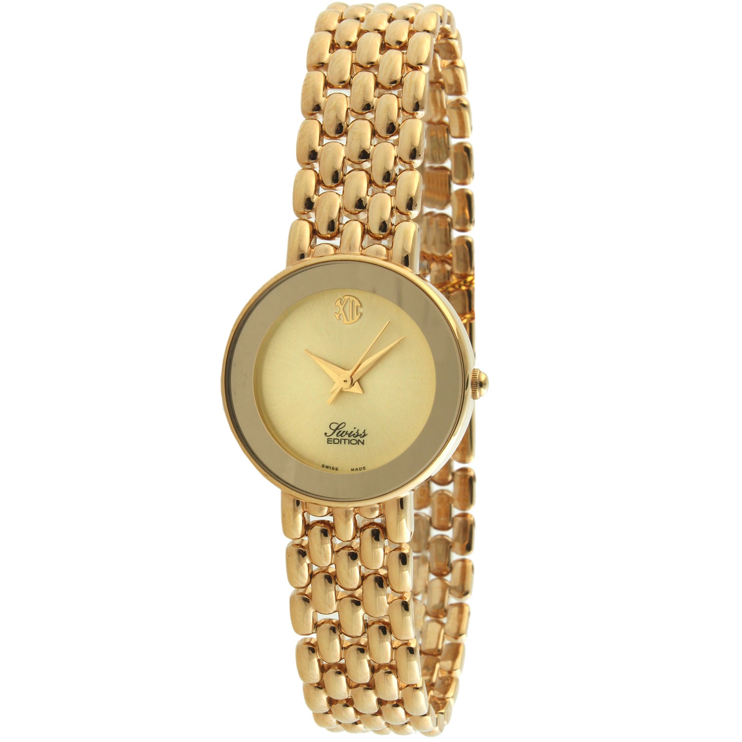 Swiss Edition Women's 23K Gold-Plated Champagne Dial Bracelet Watch