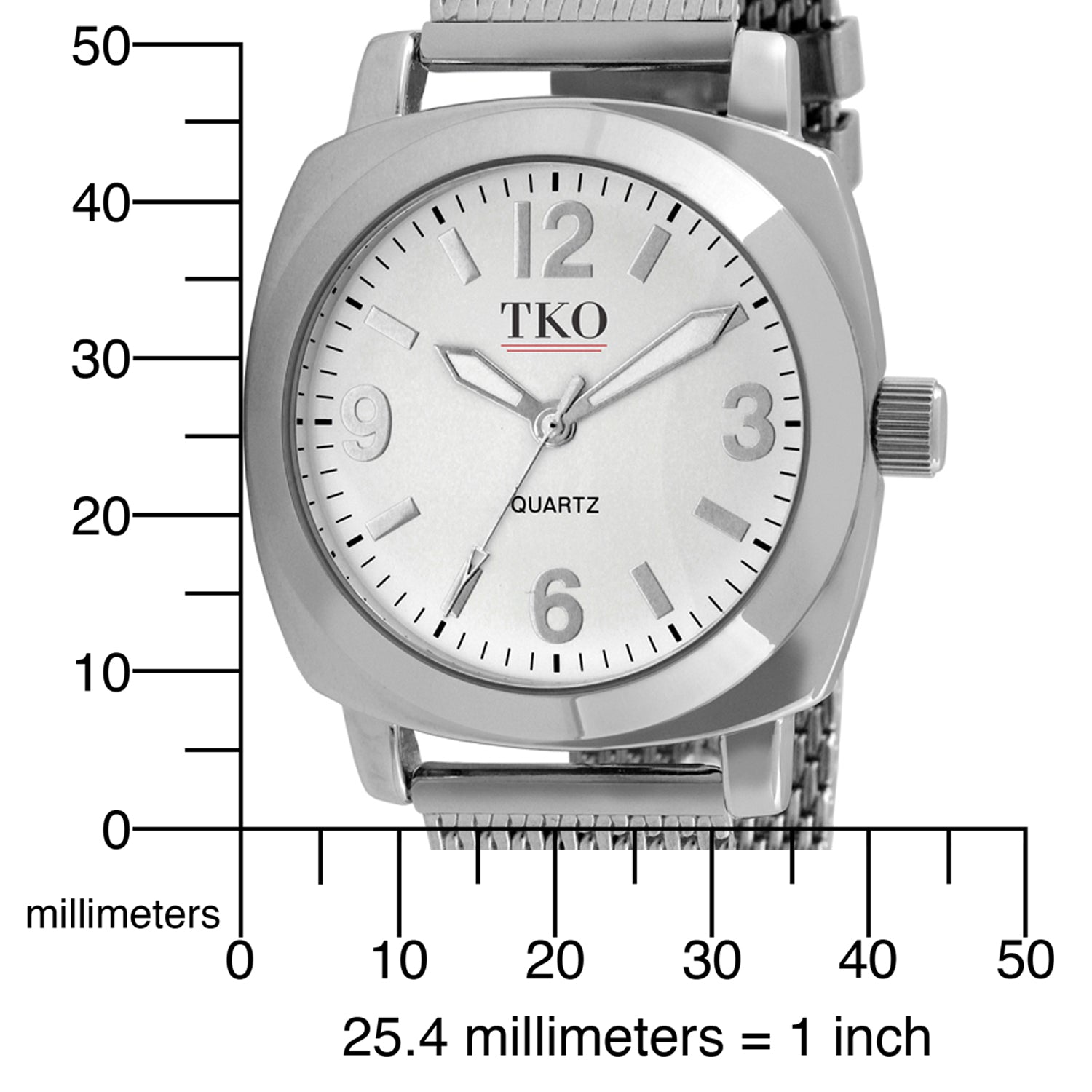 TKO 40MM Mesh Bracelet Watch - Silver