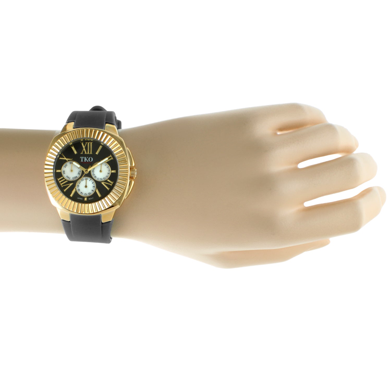 TKO Multi-Function Watch with Fluted Bezel - Black
