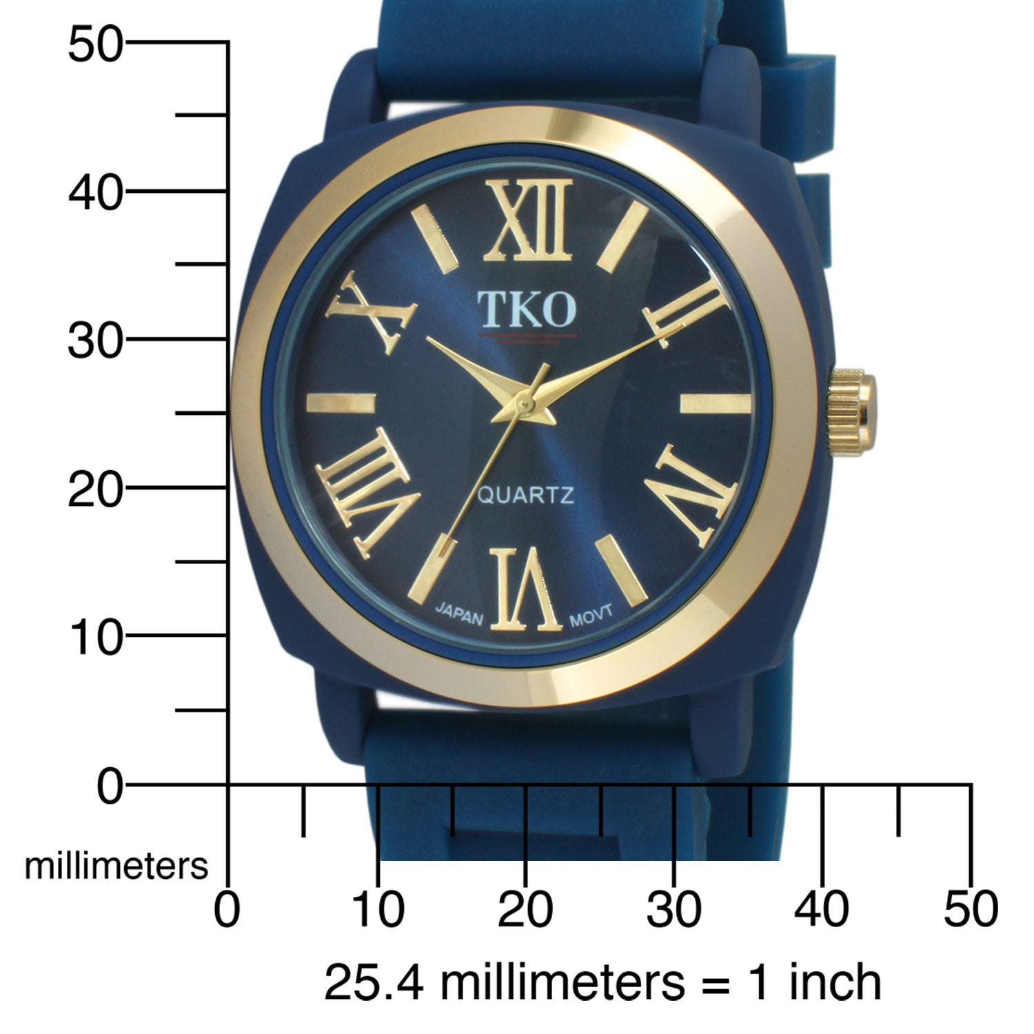TKO Milano Fall Silicone Rubber Watch- Blue