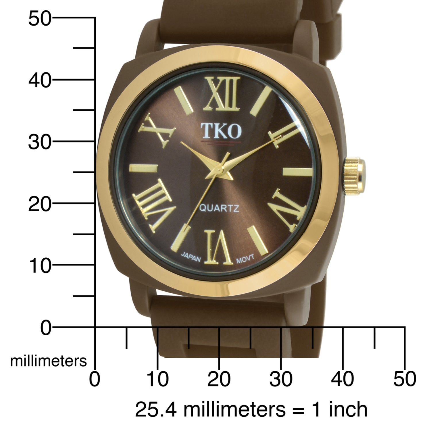TKO Milano Fall Silicone Rubber Watch- Brown