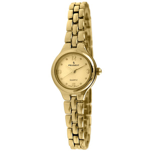 Women's 22mm Gold Dial Round Self-Adjust Link Bracelet Watch