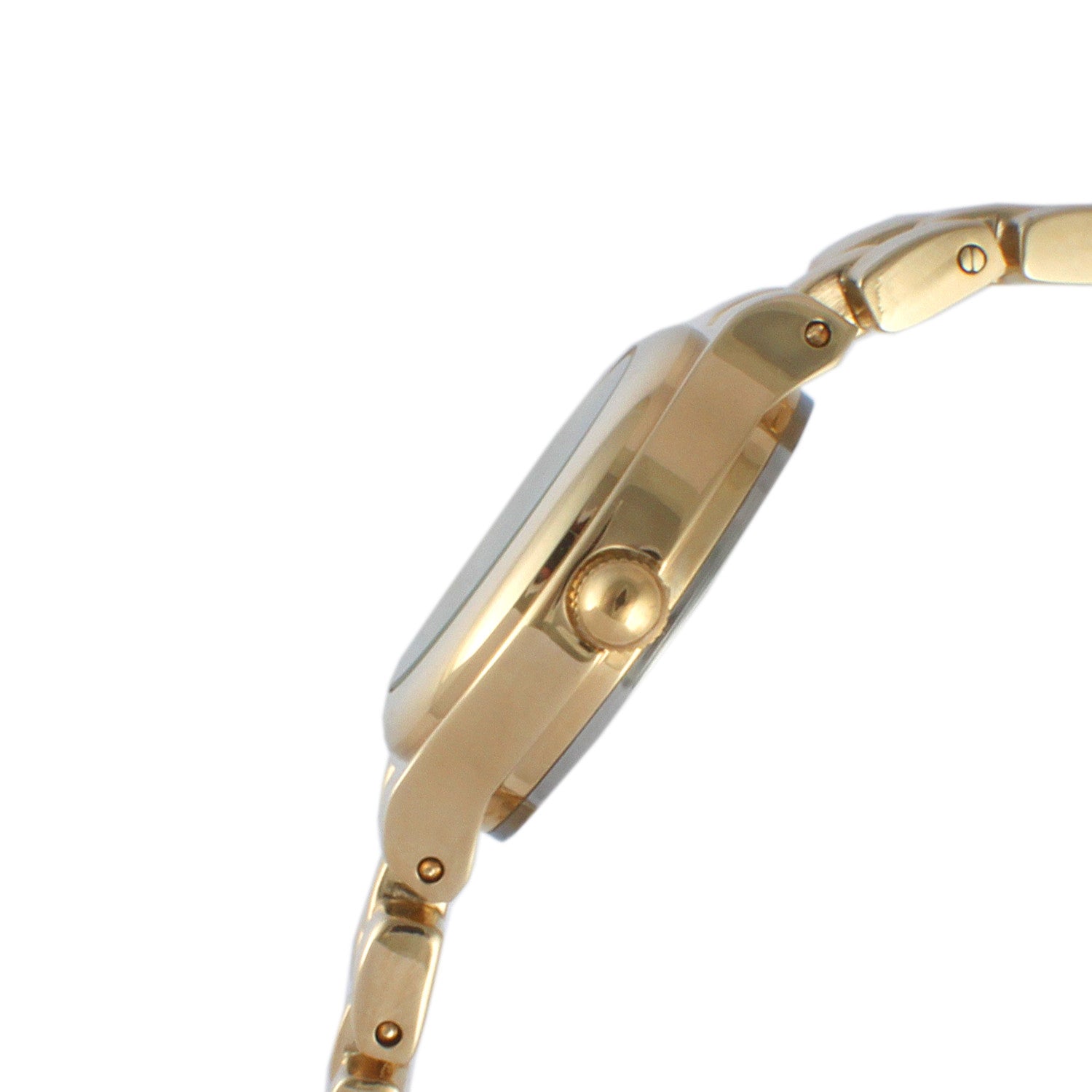 Women's 22mm Black Dial Round Self-Adjust Link Bracelet Watch