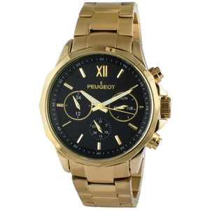 Men's 46mm Multi-Function Gold Plated Stainless Steel Bracelet Watch