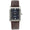 Men's 30X40mm Silver Tank Shape Watch with Blue Dial and Brown Leather Strap