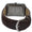 Men's 30X40mm Silver Tank Shape Watch with Blue Dial and Brown Leather Strap