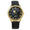 Men's 38mm Black Dial And Case Sun-Moon Leather Strap watch