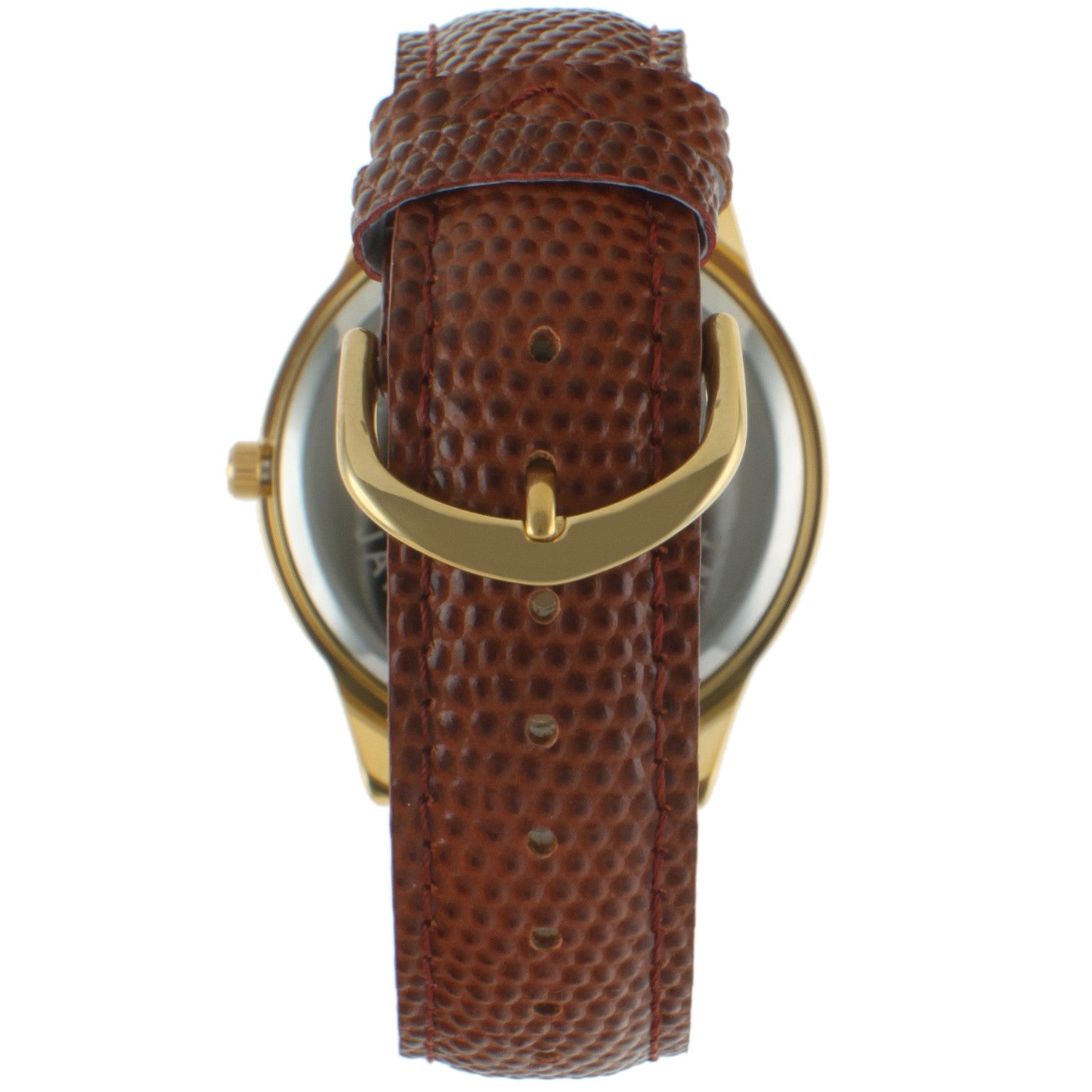 Men's 38mm Brown Sun-Moon Leather Strap watch