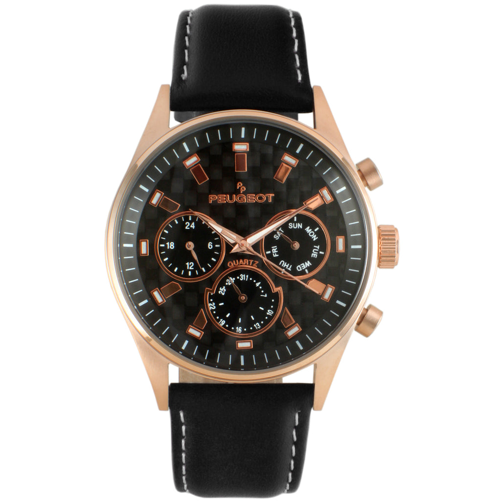 Men's Gold Plated Stainless Steel Multi Function Watch