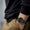 Men's 40mm Black Dial Super Slim Leather Strap Watch