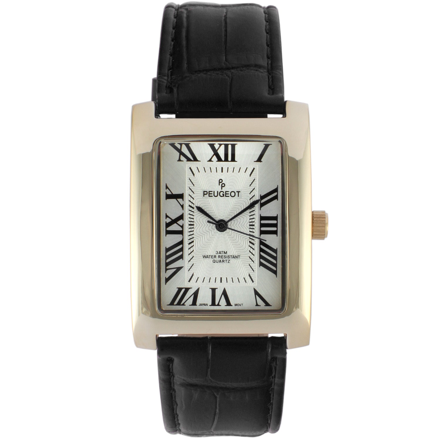 Peugeot Men's Vintage Rectangular Strap Watch