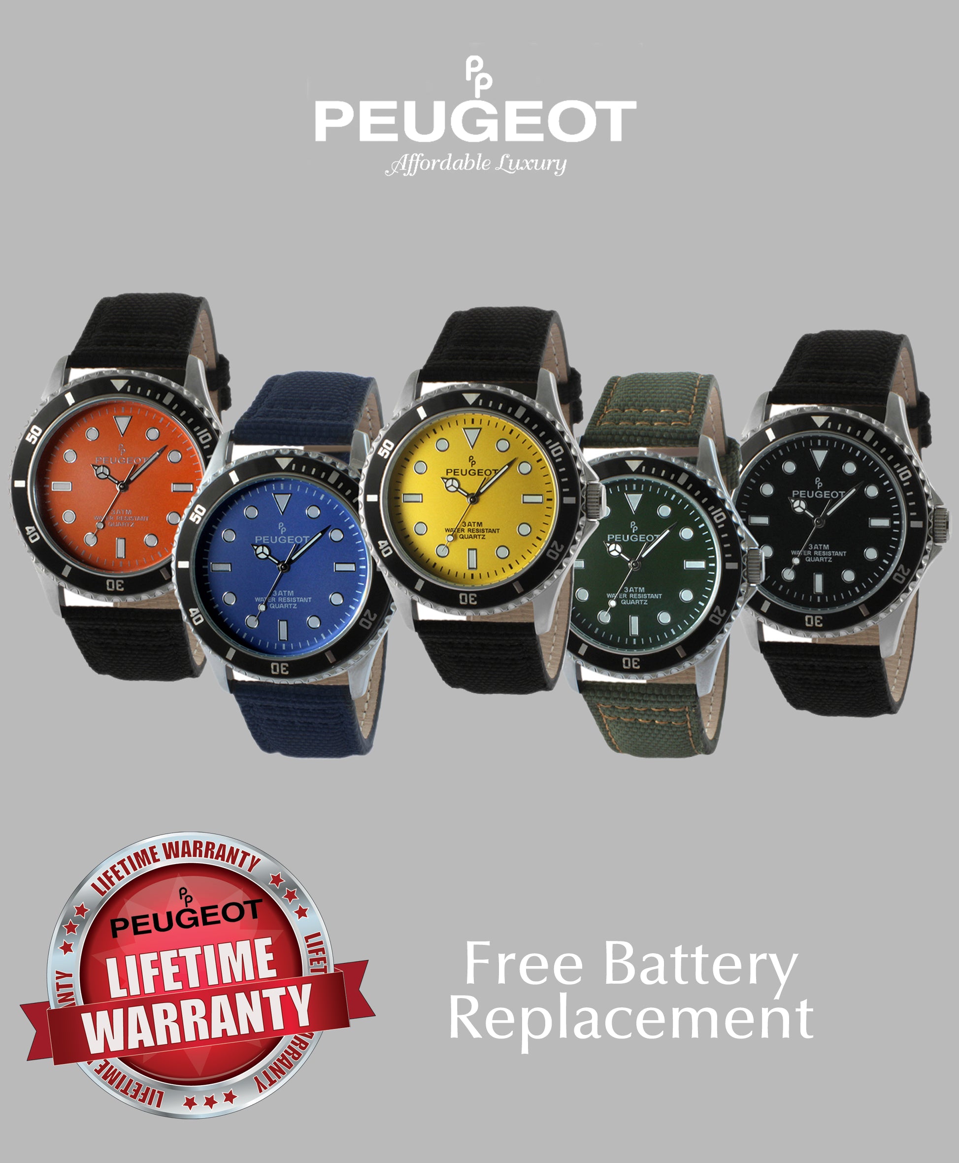 Men's 42mm Sport Bezel Watch with Blue Dial and Canvas Strap