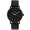Men's 40mm Black Minimalist Calfskin Leather Strap Watch